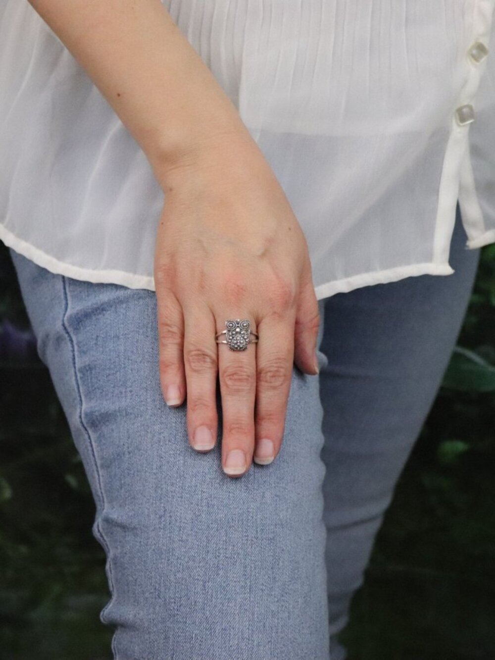 Sterling Silver Owl Ring Size 8 3/4 - Picture 3 of 7
